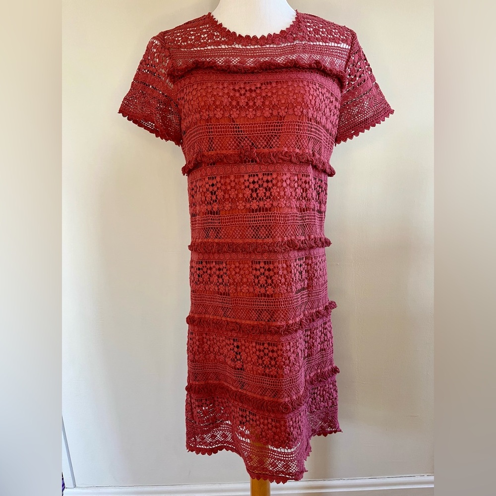 Burnt Rose Pink Lace Dress